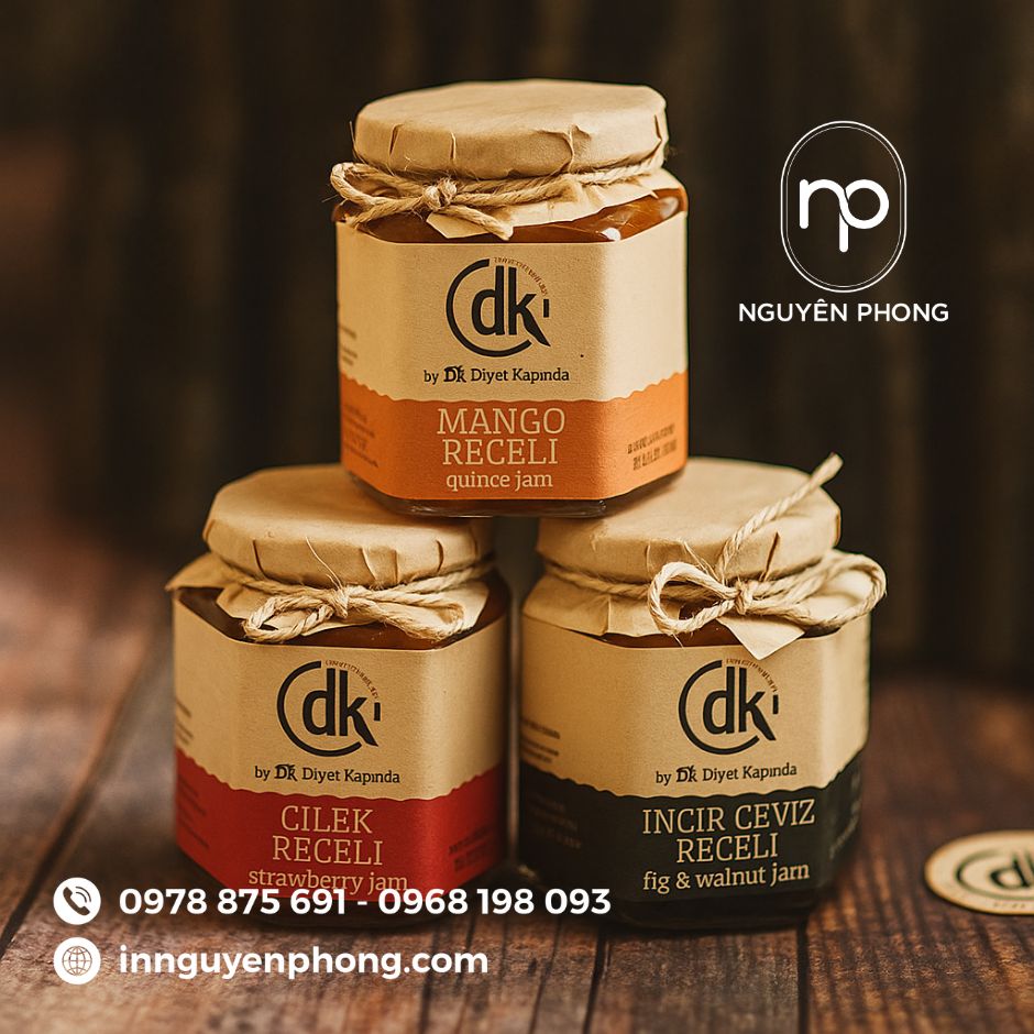 Mẫu tem dán chất liệu Kraft